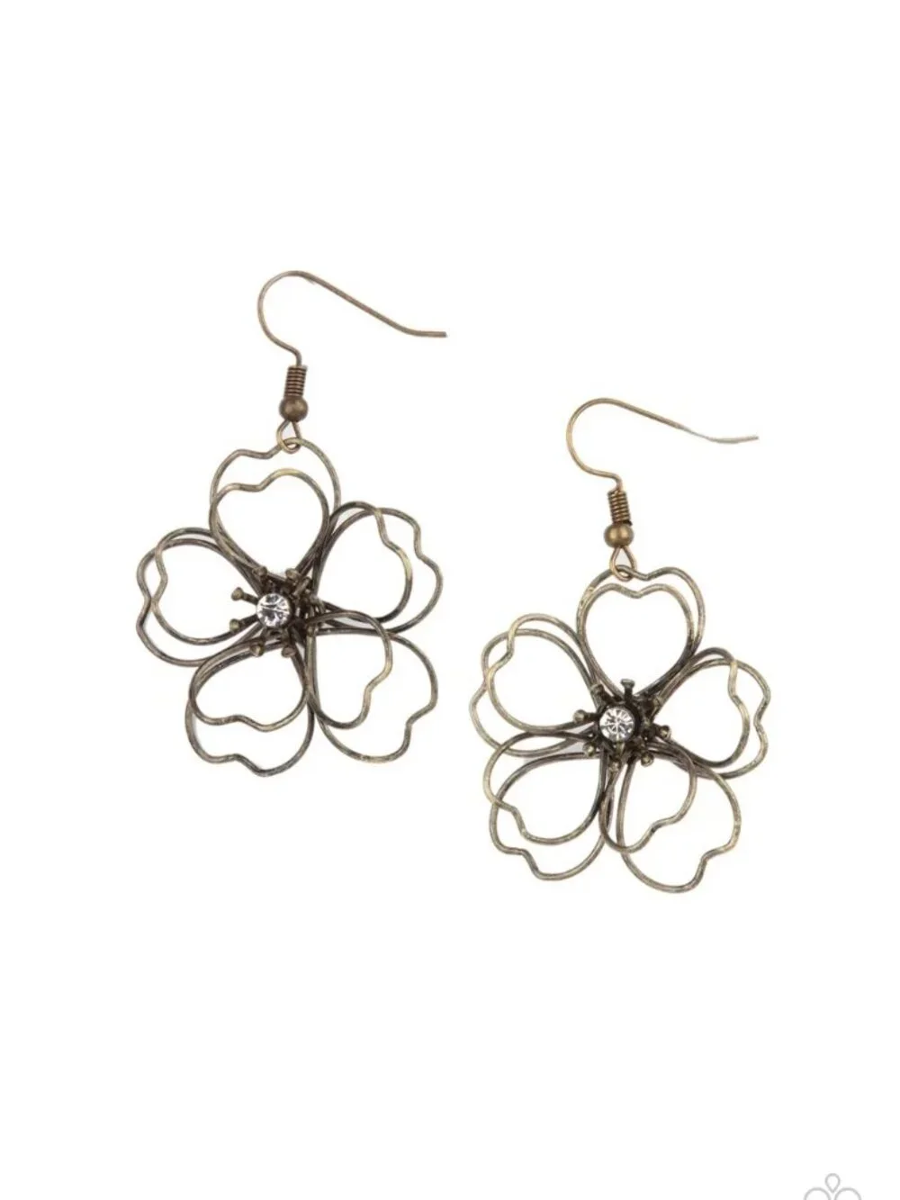 Paparazzi Jewelry Accessories - Petal Power - Brass Earrings - Vintage
